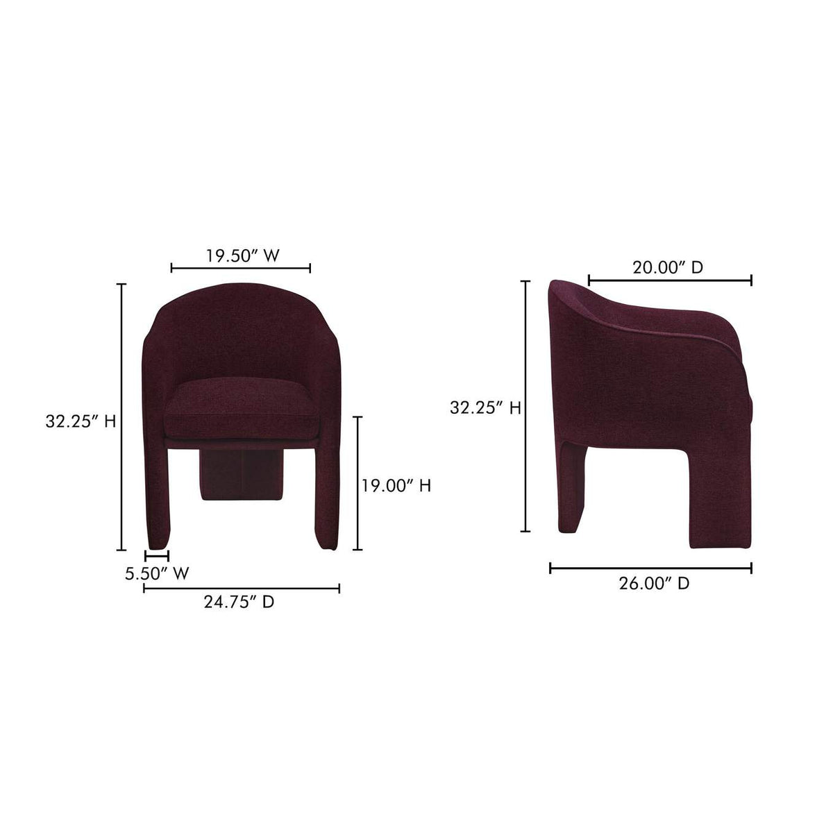 EH-1116-38 Clara Dining Chair Plum