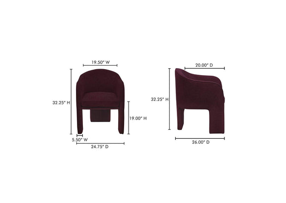 EH-1116-38 Clara Dining Chair Plum