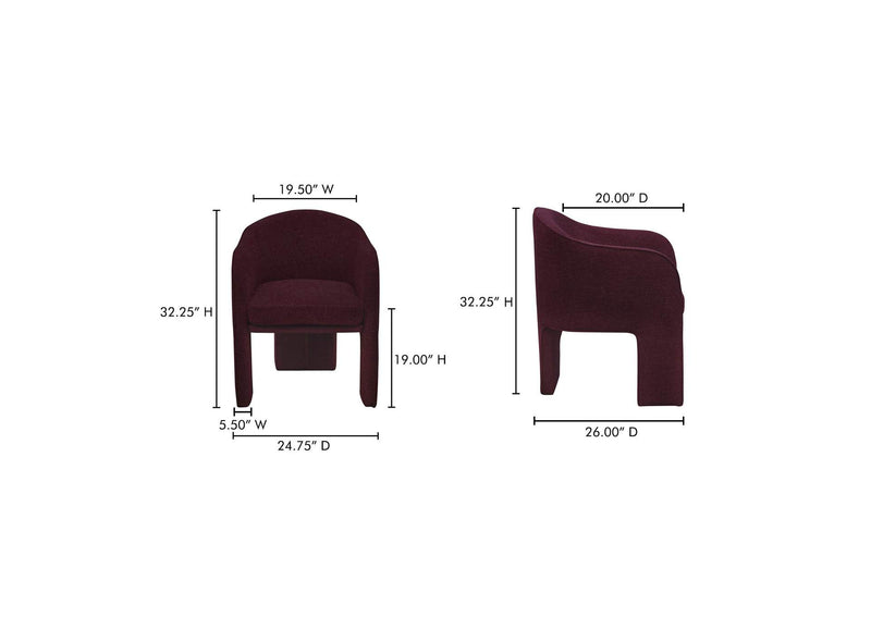 EH-1116-38 Clara Dining Chair Plum