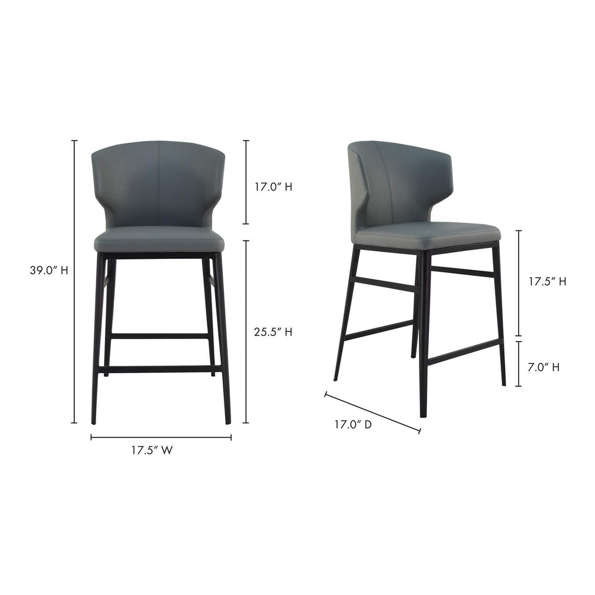 EJ-1022-15 Delaney Counter Stool Grey