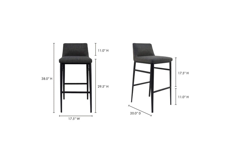 EJ-1032-07 Baron Bar Stool Charcoal Grey