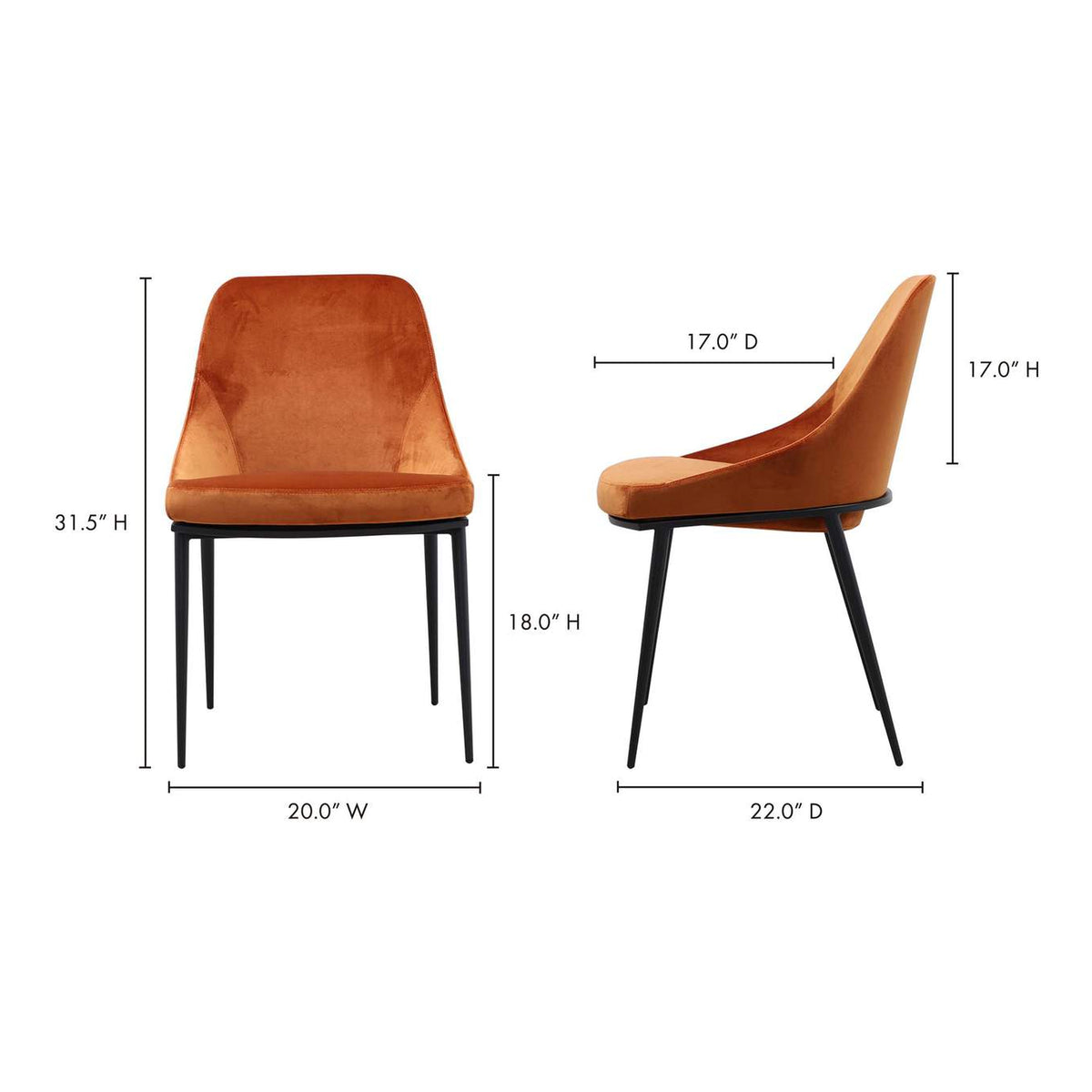 EJ-1034-12 Sedona Dining Chair Amber - Set Of Two