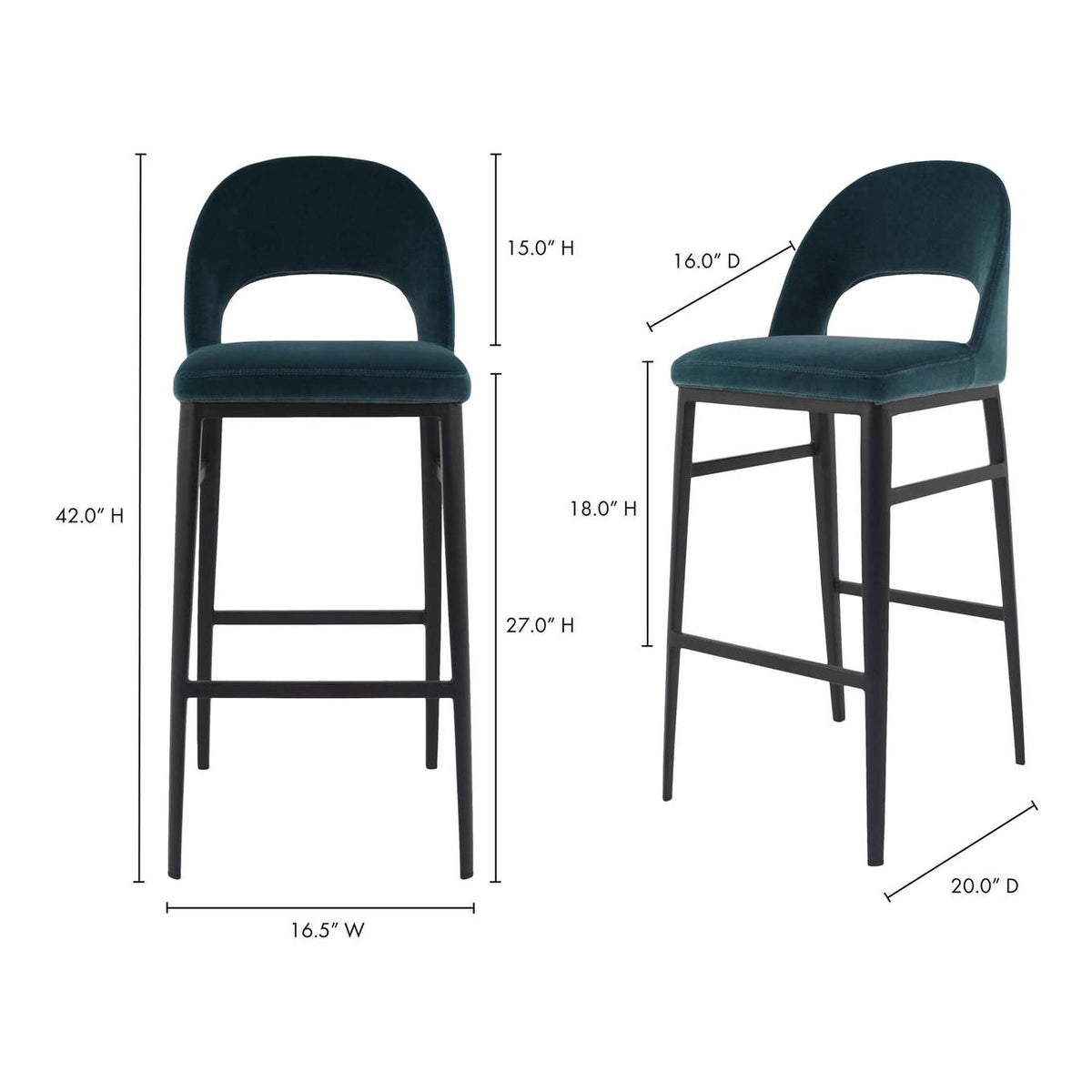 EJ-1037-36 Roger Bar Stool Teal