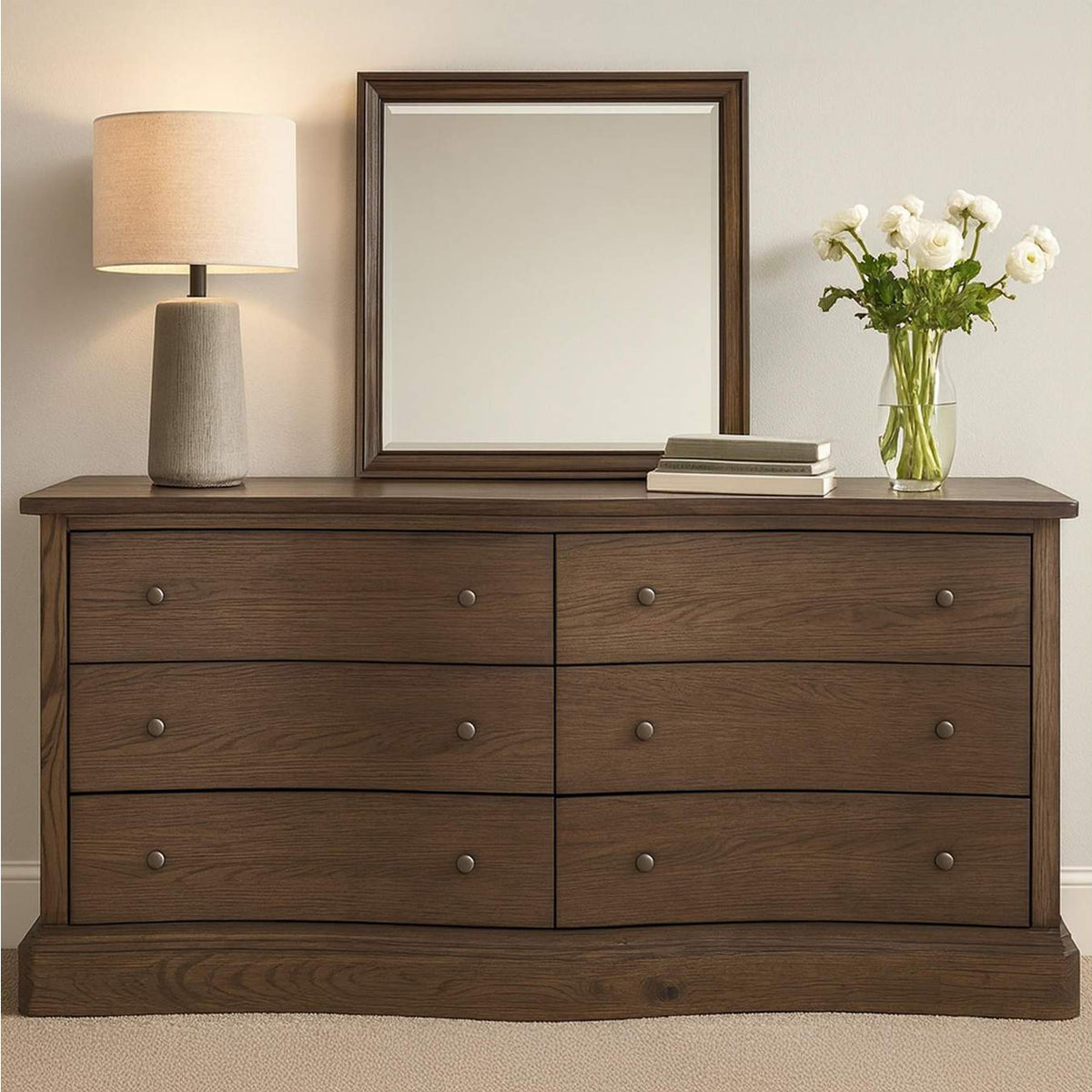 EM-1011-03 Clarence 6 Drawer Dresser Warm Brown
