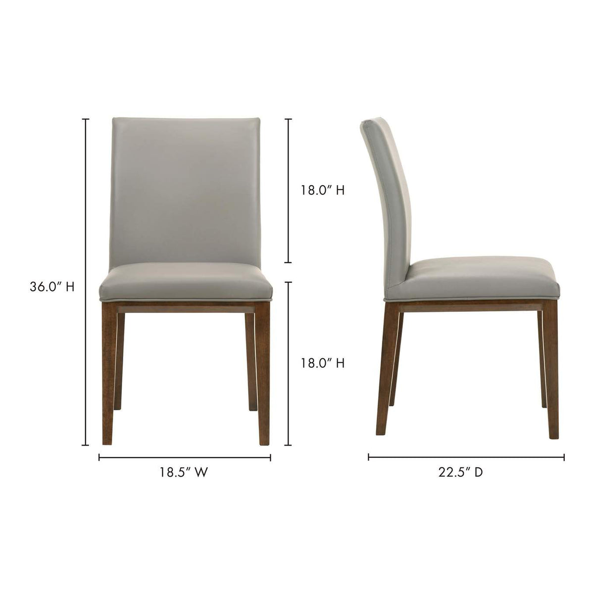 EQ-1011-15 Frankie Dining Chair Grey - Set Of Two