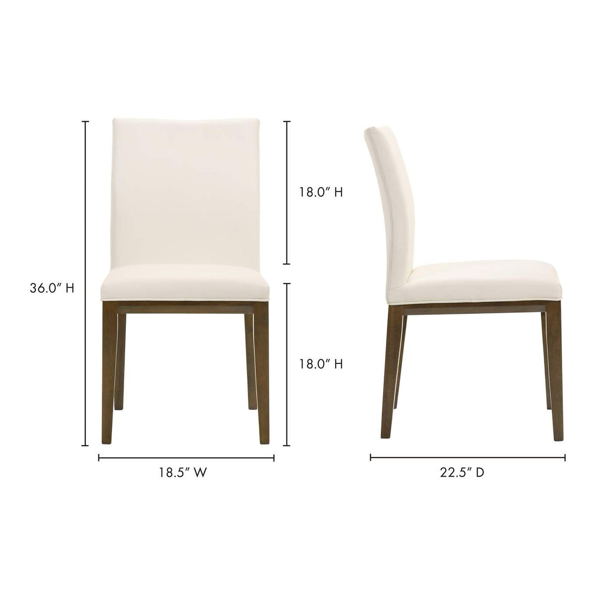 EQ-1011-18 Frankie Dining Chair White - Set Of Two