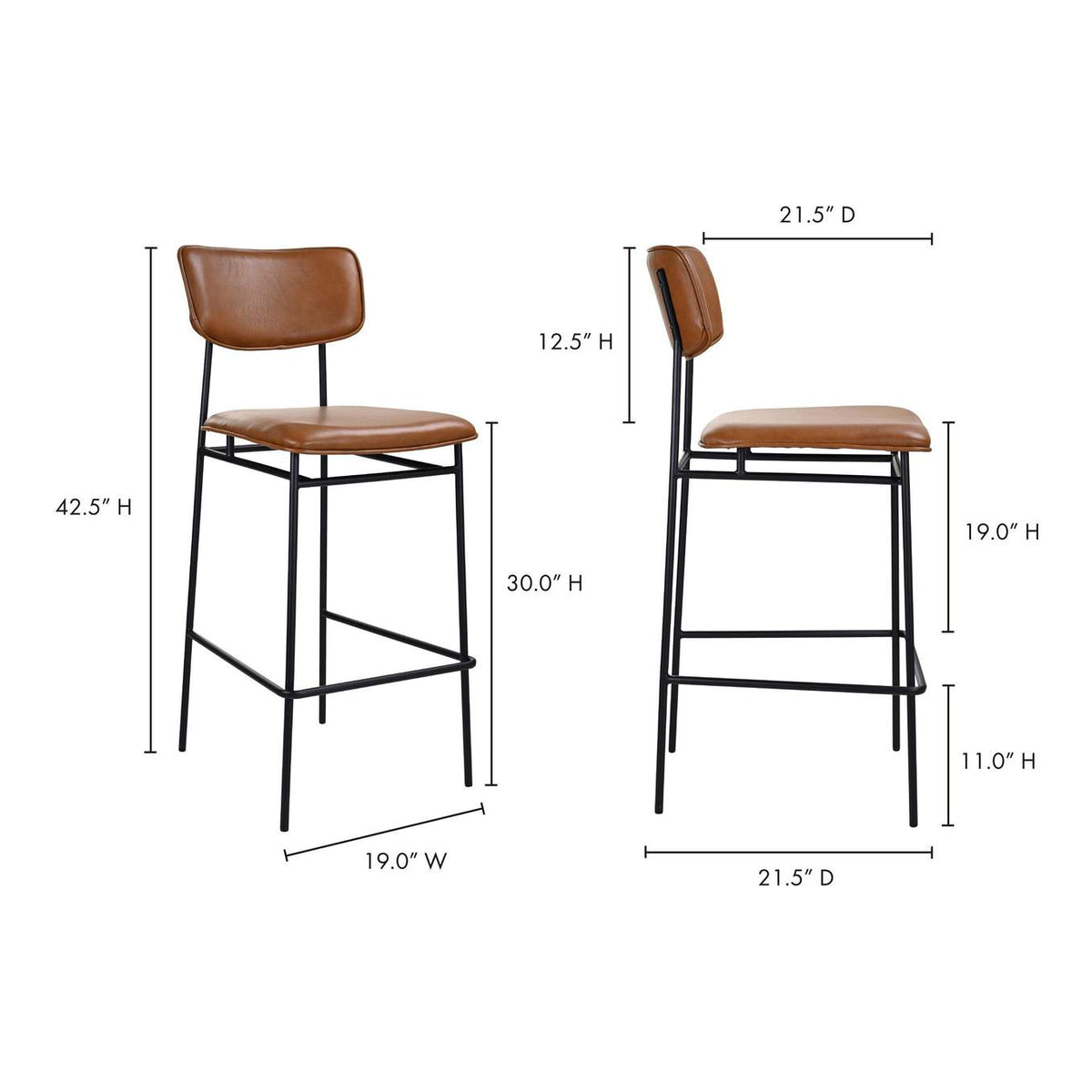 EQ-1014-03 Sailor Bar Stool Brown