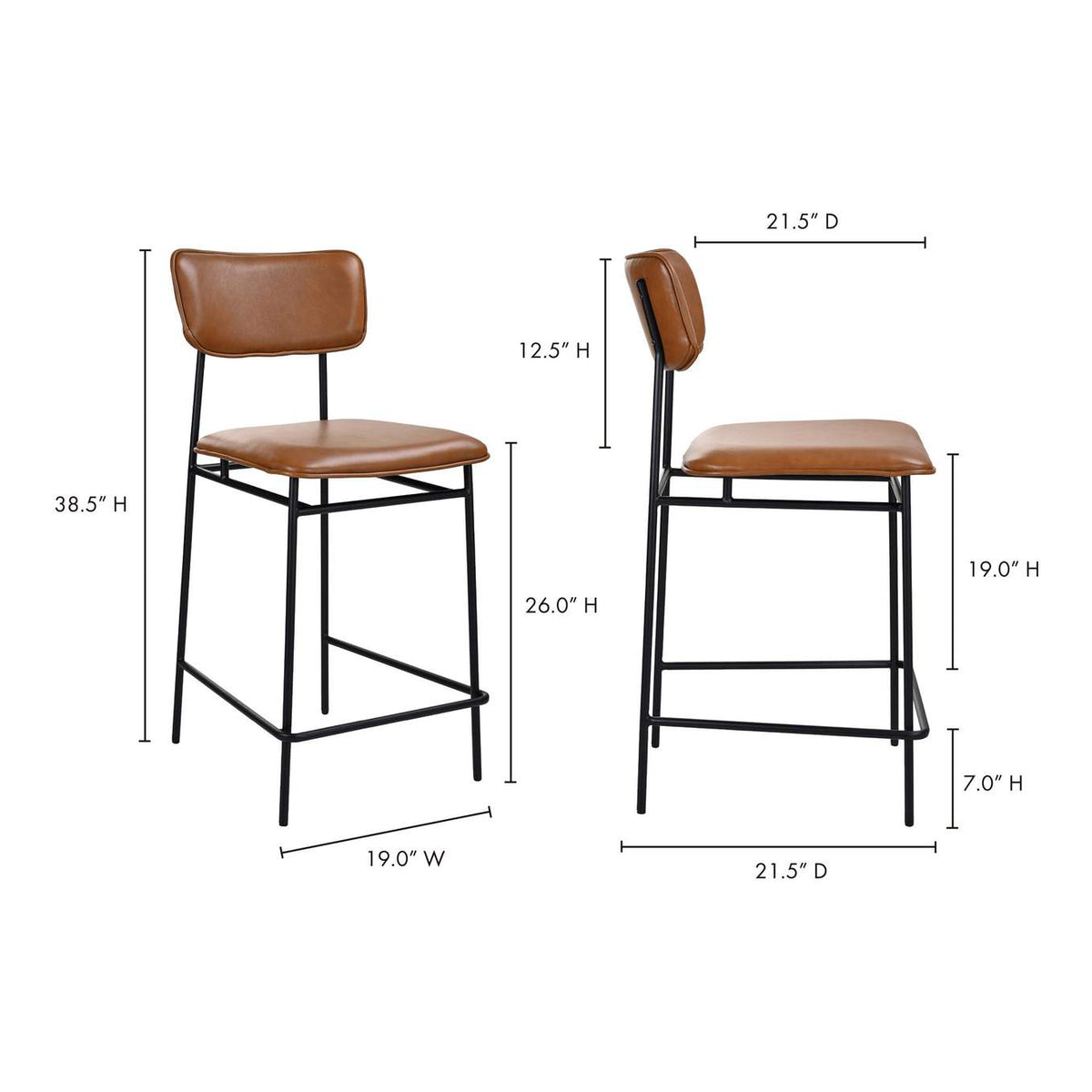 EQ-1015-03 Sailor Counter Stool Brown