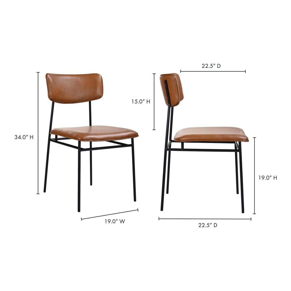 EQ-1016-03 Sailor Dining Chair Brown - Set Of Two