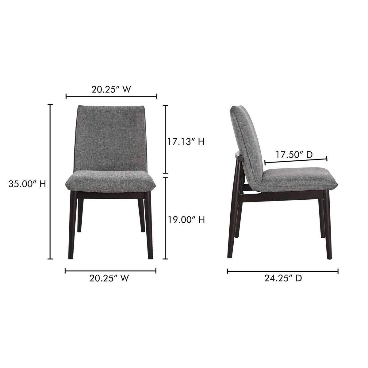 EQ-1023-25 Charlie Dining Chair Dark Grey – Set Of Two