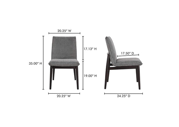 EQ-1023-25 Charlie Dining Chair Dark Grey – Set Of Two
