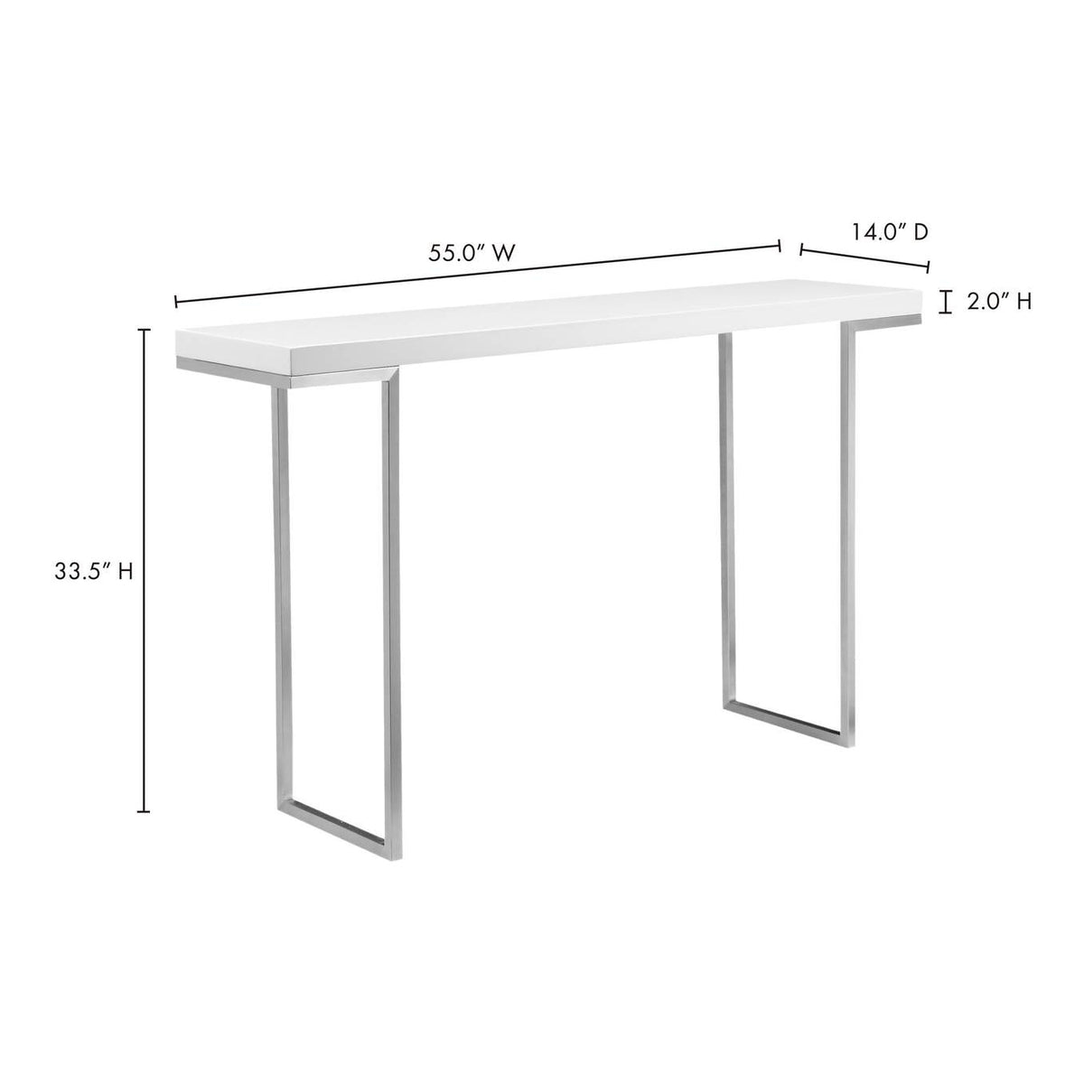 ER-1023-18-0 Repetir Console Table White Lacquer