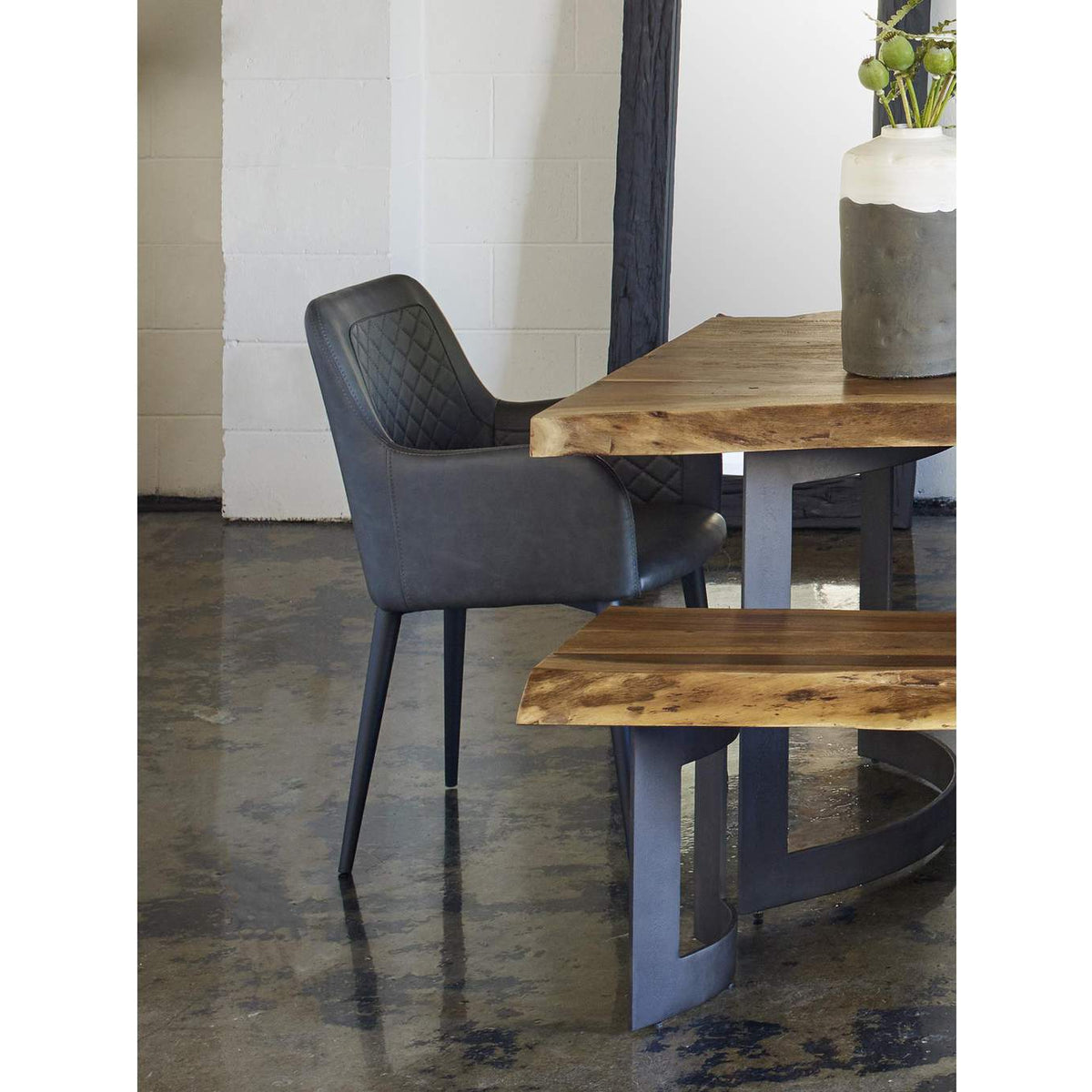 ER-2040-02 Cantata Dining Chair Slate Vegan Leather - Set of Two