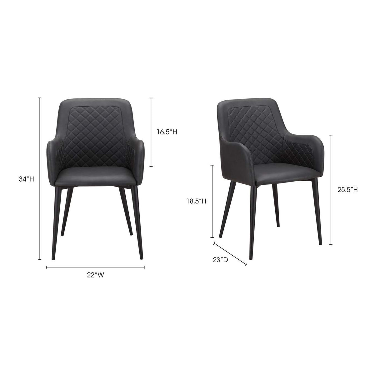 ER-2040-02 Cantata Dining Chair Slate Vegan Leather - Set of Two