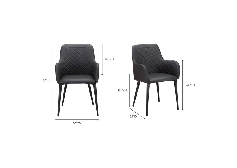 ER-2040-02 Cantata Dining Chair Slate Vegan Leather - Set of Two