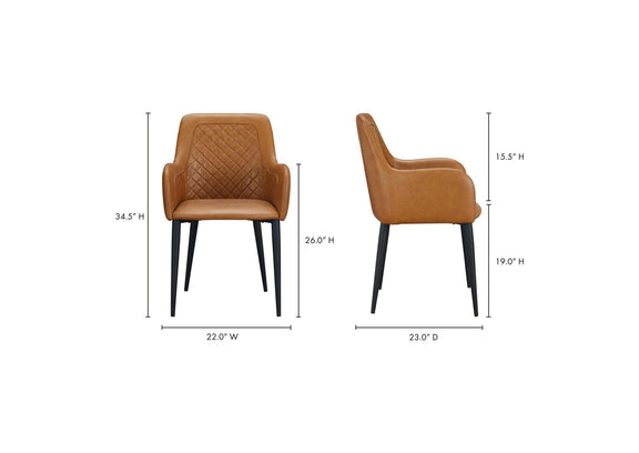 ER-2040-40 Cantata Dining Chair Tawny Vegan Leather - Set Of Two
