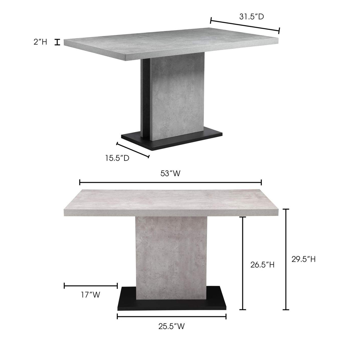 ER-2064-29-0 Hanlon Dining Table Light Grey