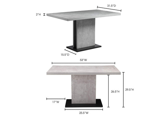 ER-2064-29-0 Hanlon Dining Table Light Grey