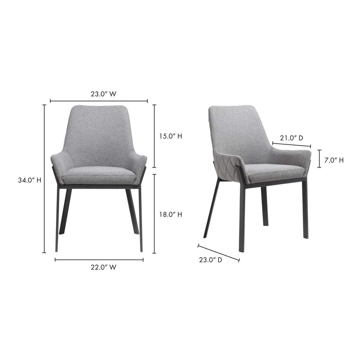 ER-2082-25 Lloyd Dining Chair Dark Grey - Set Of Two