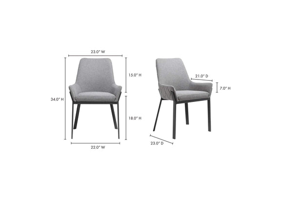 ER-2082-25 Lloyd Dining Chair Dark Grey - Set Of Two