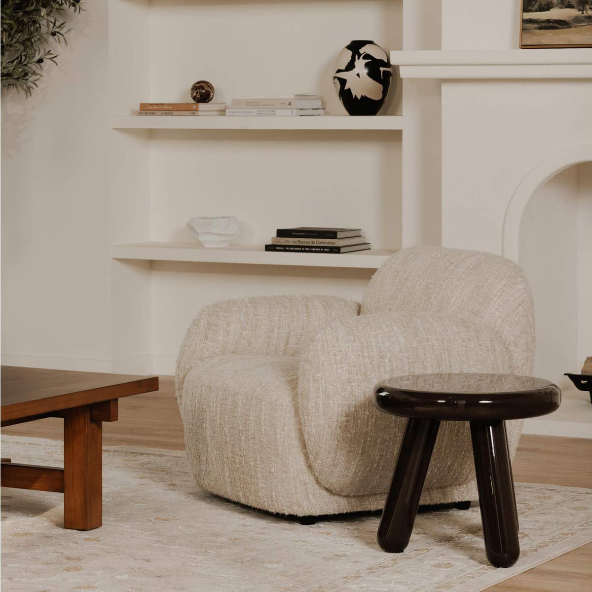 EW-1020-20 Joy Accent Table Dark Brown Lacquer