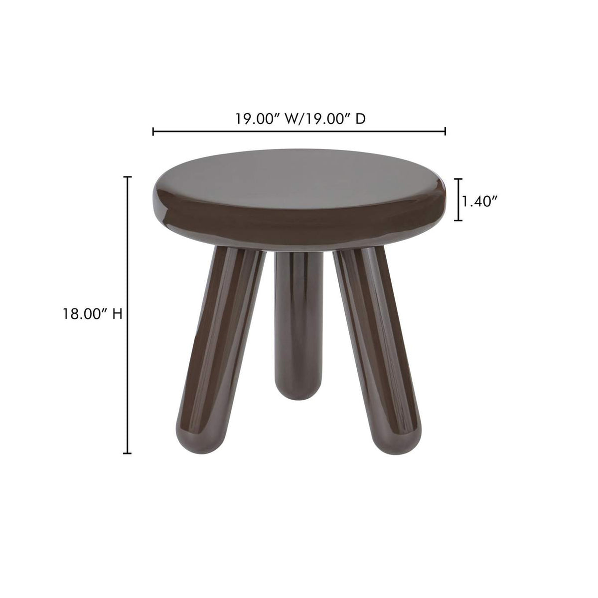 EW-1020-20 Joy Accent Table Dark Brown Lacquer