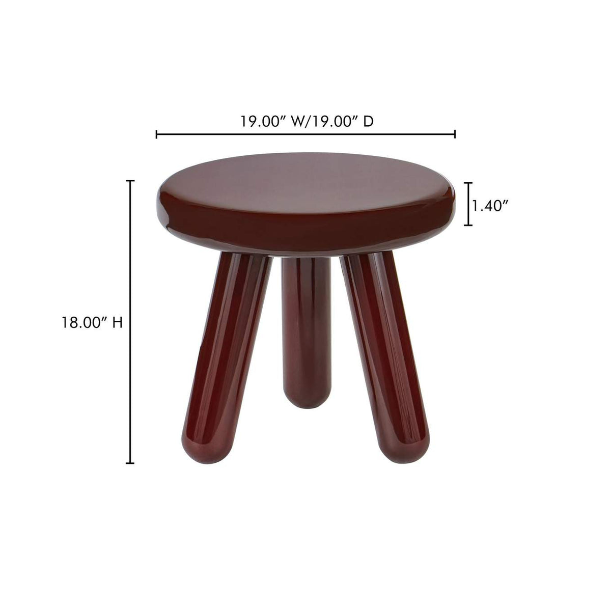 EW-1020-22 Joy Accent Table Deep Red Lacquer