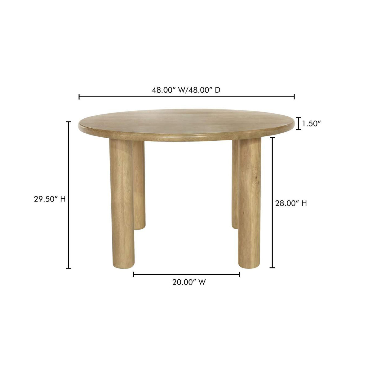 FC-1003-24-0 Milo Round Dining Table Oak