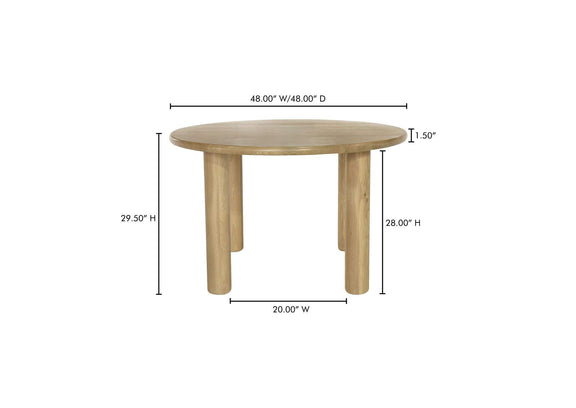FC-1003-24-0 Milo Round Dining Table Oak