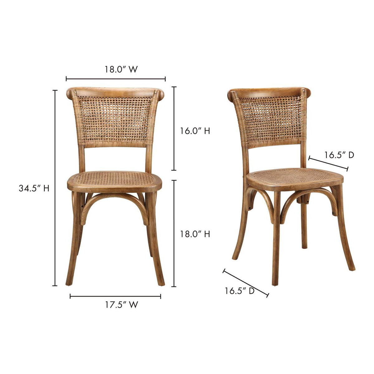 FG-1001-21 Churchill Dining Chair Light Brown - Set Of Two
