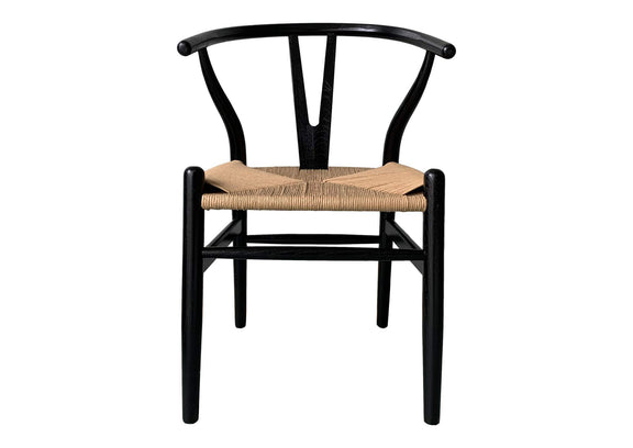FG-1015-37 Ventana Dining Chair Black And Natural - Set Of Two