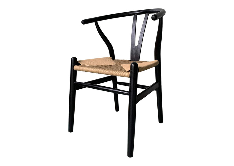 FG-1015-37 Ventana Dining Chair Black And Natural - Set Of Two
