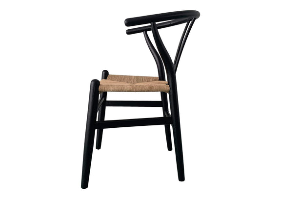 FG-1015-37 Ventana Dining Chair Black And Natural - Set Of Two