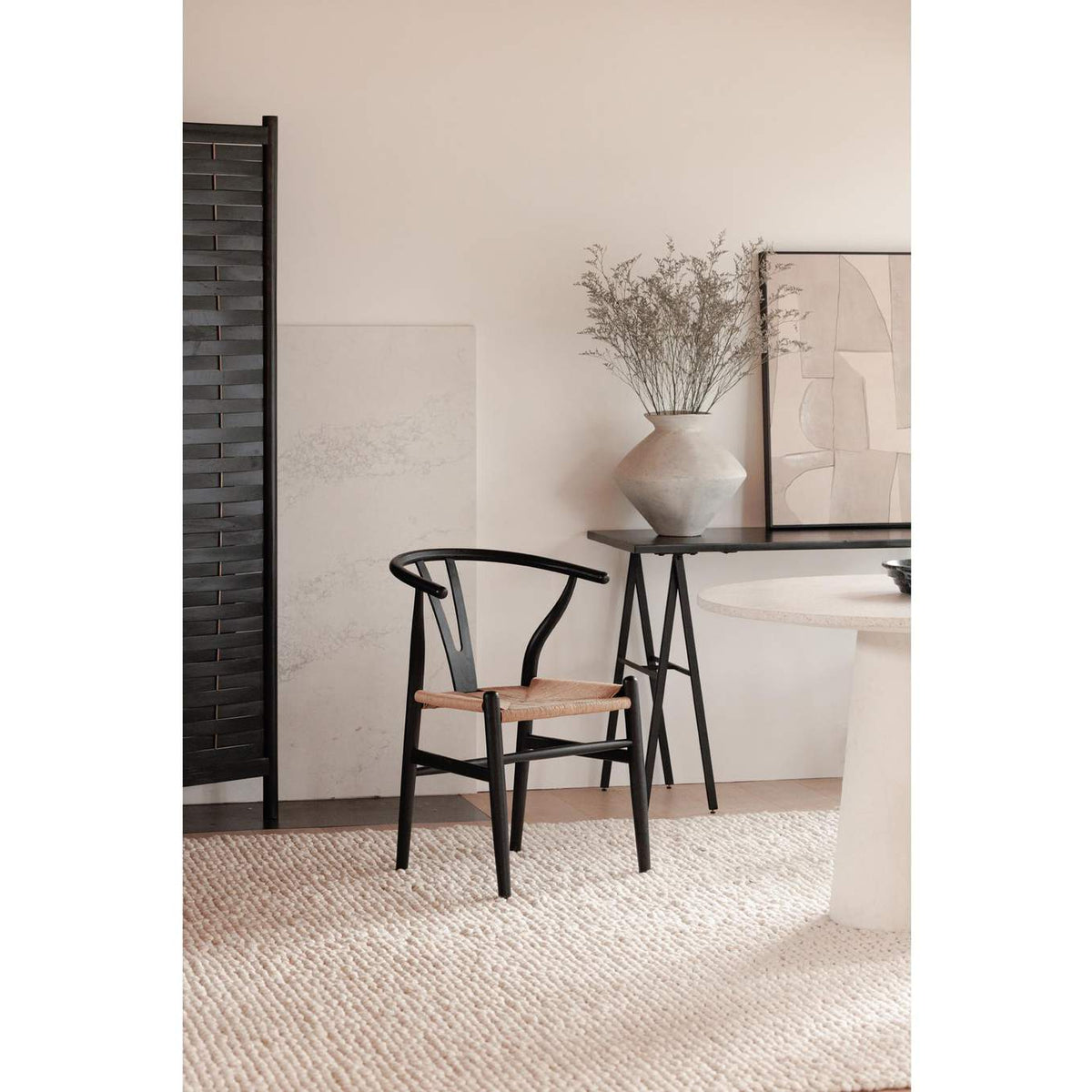 FG-1015-37 Ventana Dining Chair Black And Natural - Set Of Two