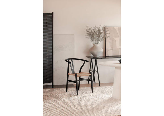 FG-1015-37 Ventana Dining Chair Black And Natural - Set Of Two