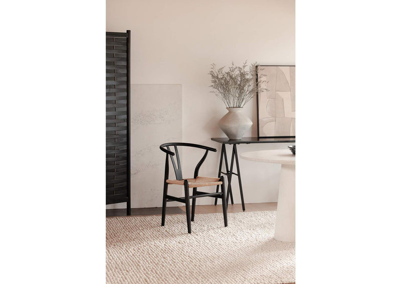 FG-1015-37 Ventana Dining Chair Black And Natural - Set Of Two