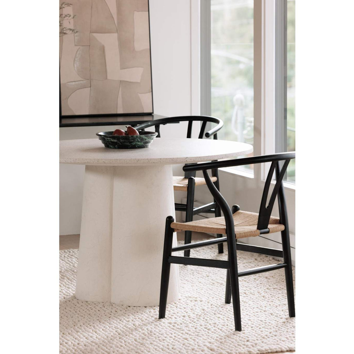 FG-1015-37 Ventana Dining Chair Black And Natural - Set Of Two