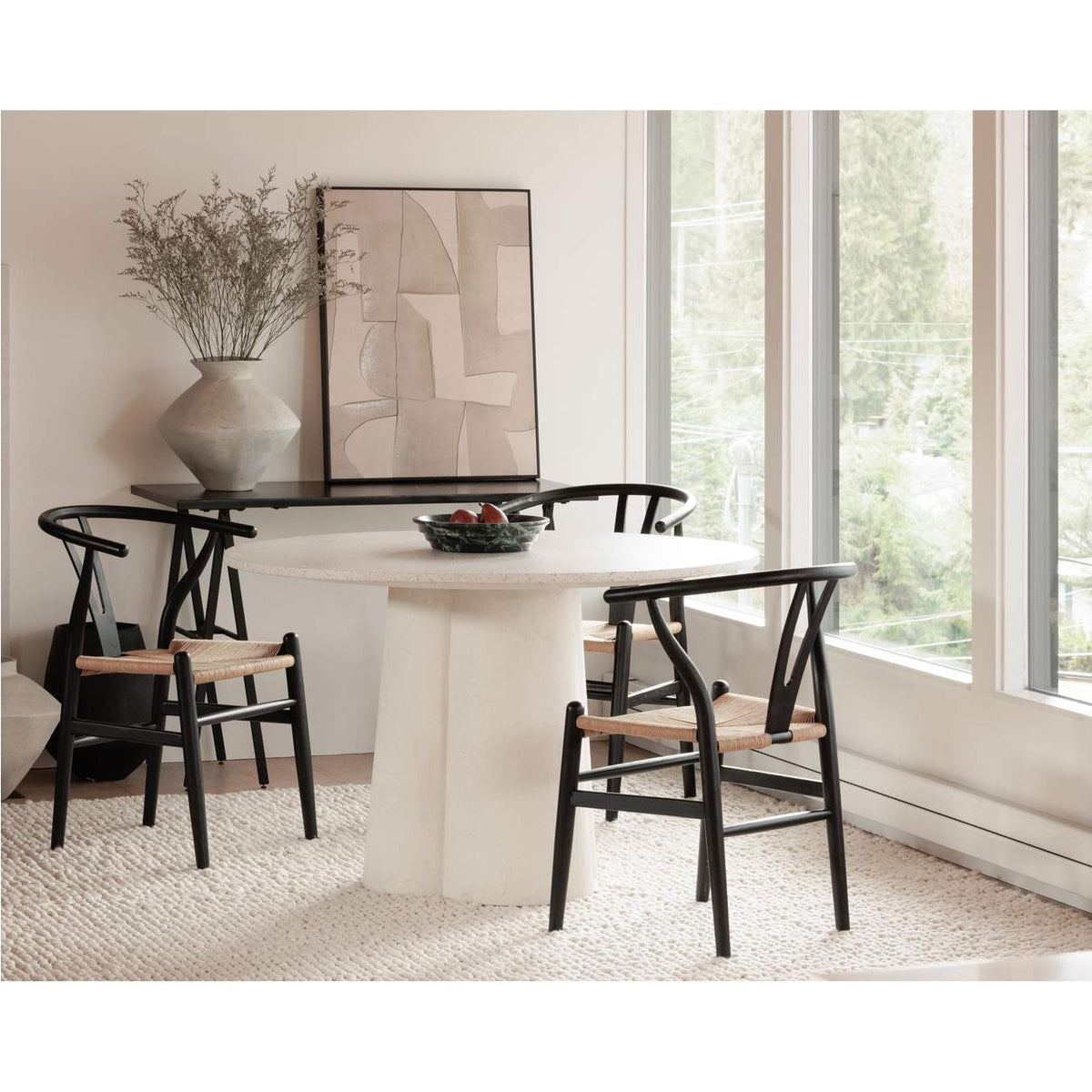 FG-1015-37 Ventana Dining Chair Black And Natural - Set Of Two
