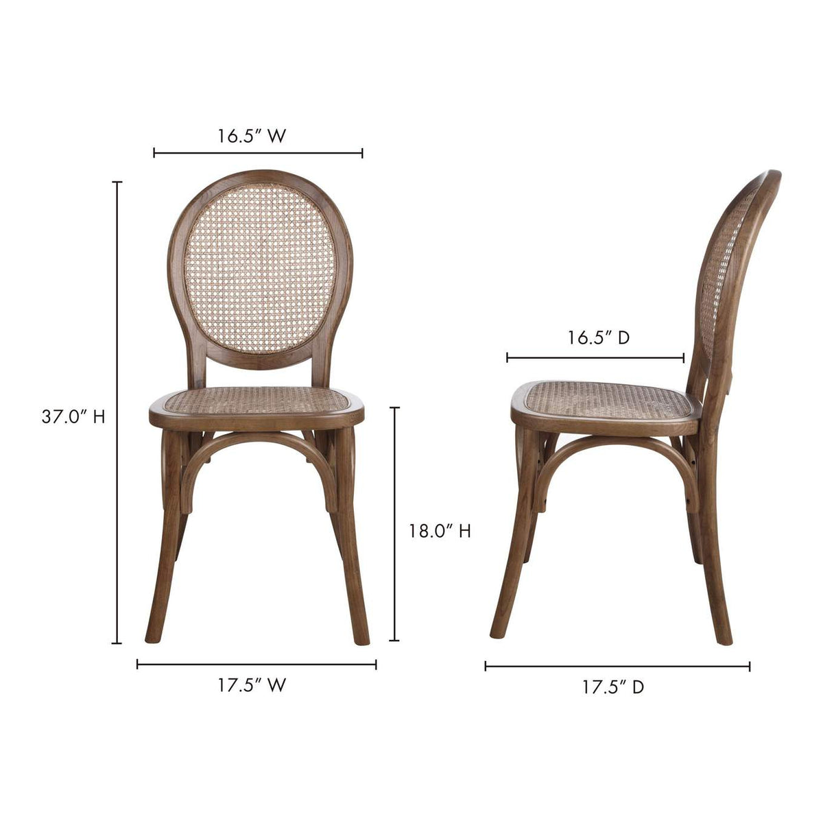 FG-1016-03 Rivalto Dining Chair Brown - Set Of Two