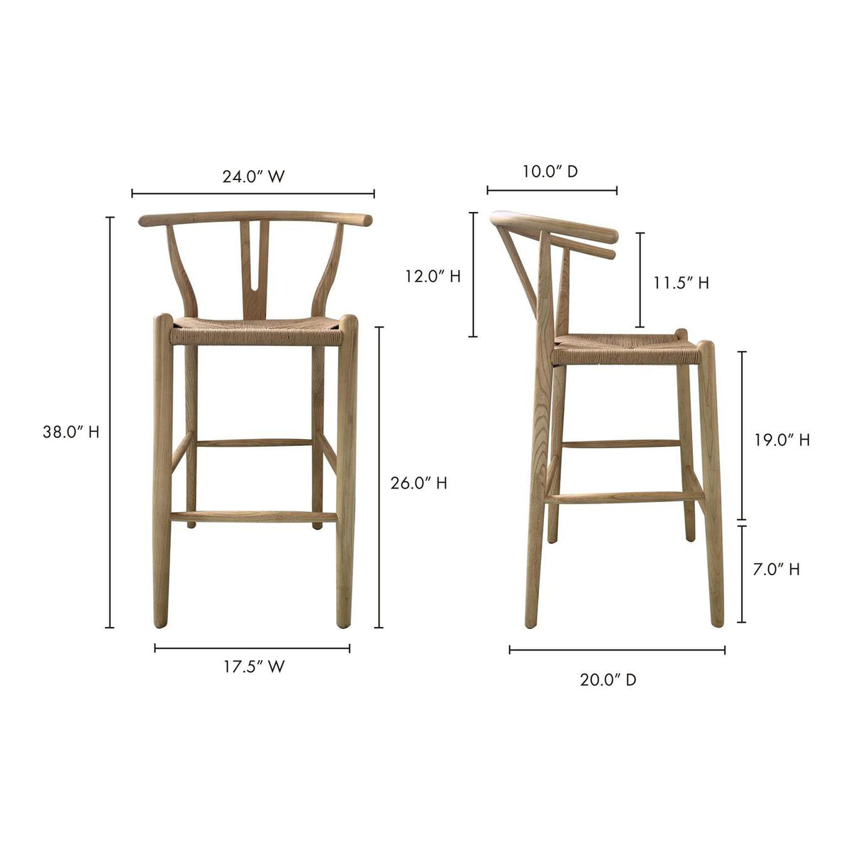 FG-1018-24 Ventana Counter Stool Natural