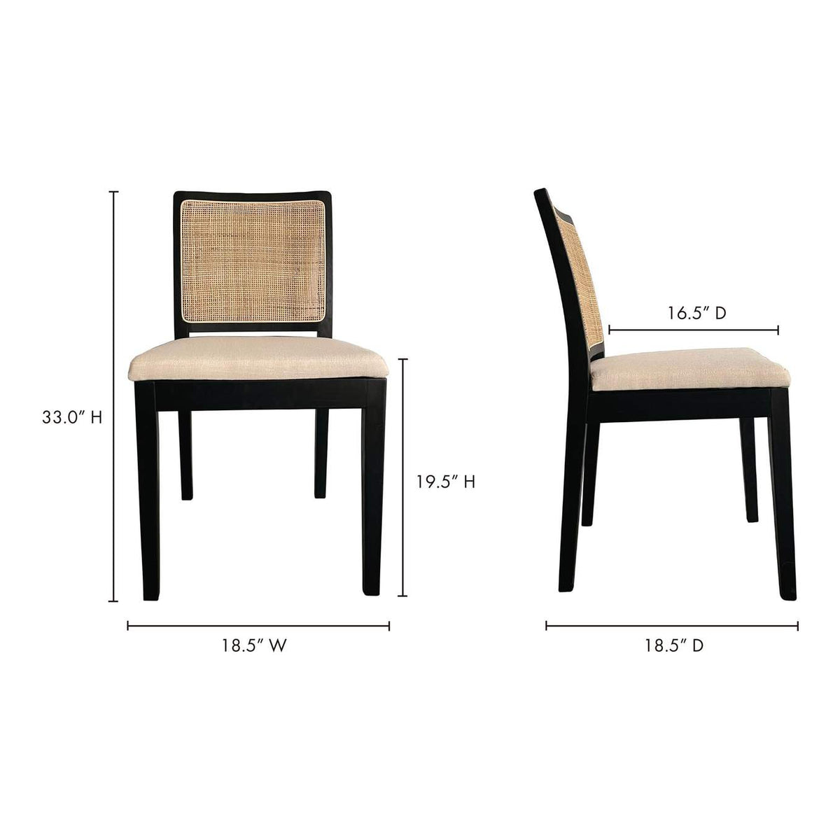 FG-1023-02 Orville Dining Chair Black - Set Of Two