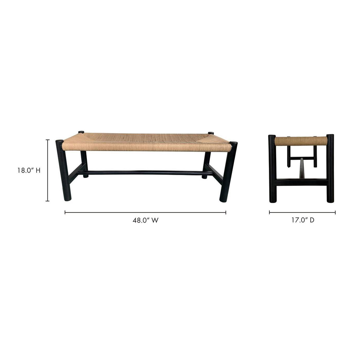 FG-1027-02 Hawthorn Small Bench Black