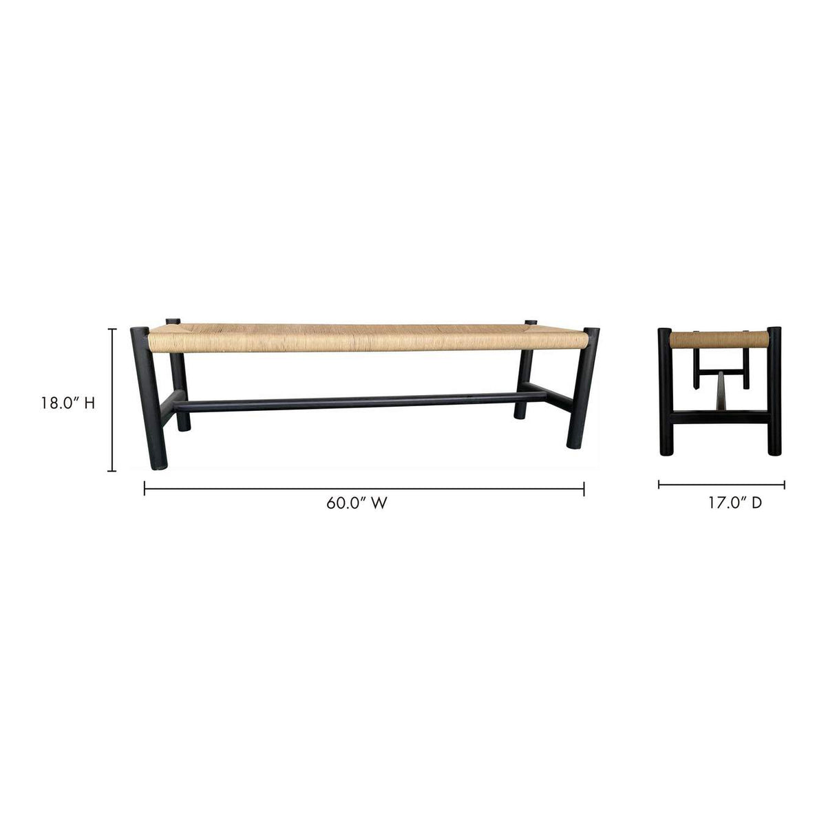 FG-1028-02 Hawthorn Large Bench Black