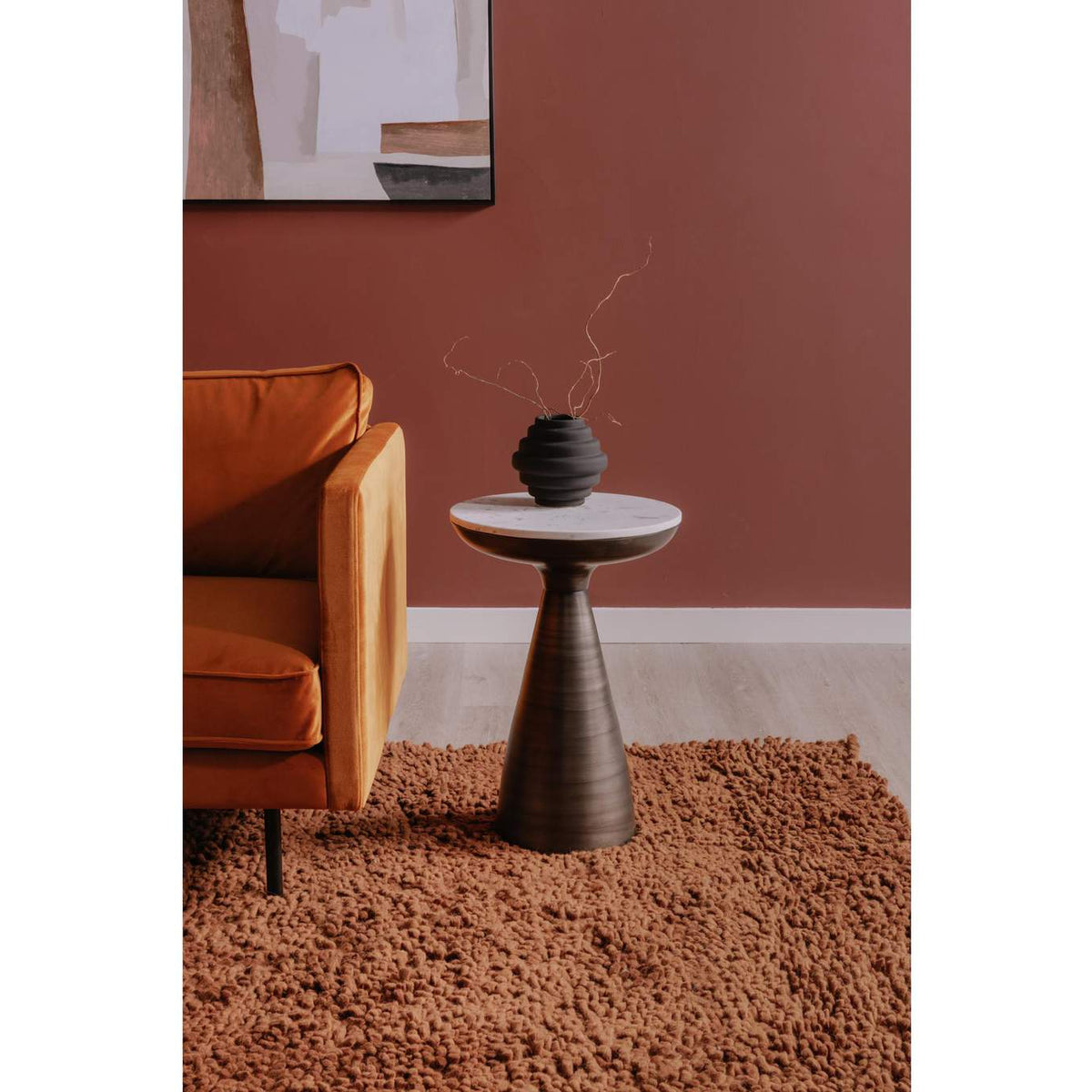 FI-1032-18 Font Side Table White Marble