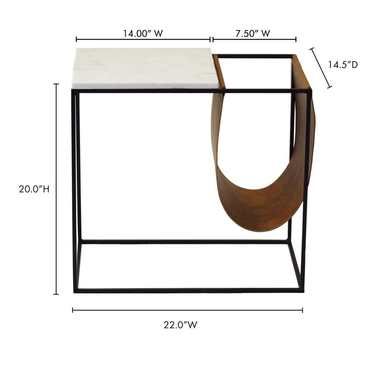 FI-1078-37 Cave Magazine Rack Brown