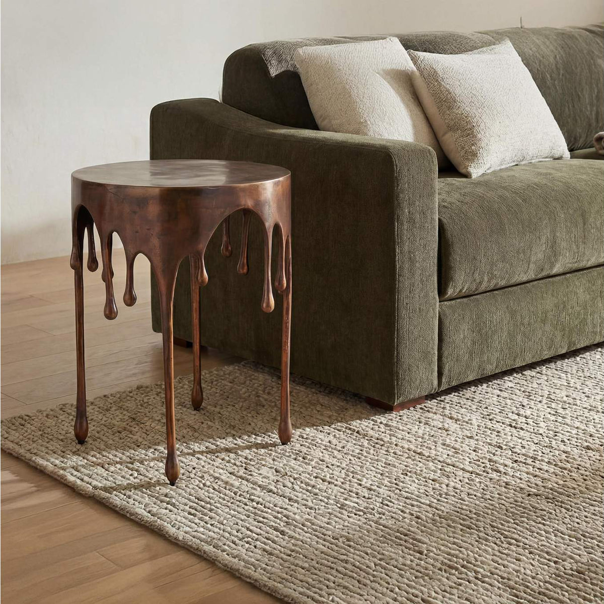 FI-1090-50 Copperworks Accent Table Antique Copper