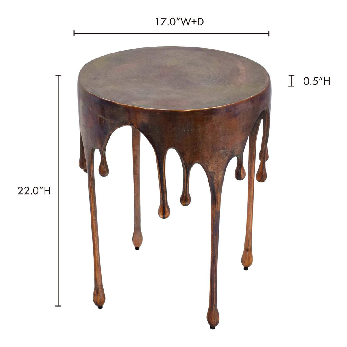 FI-1090-50 Copperworks Accent Table Antique Copper