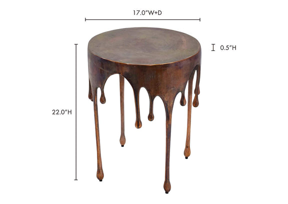 FI-1090-50 Copperworks Accent Table Antique Copper
