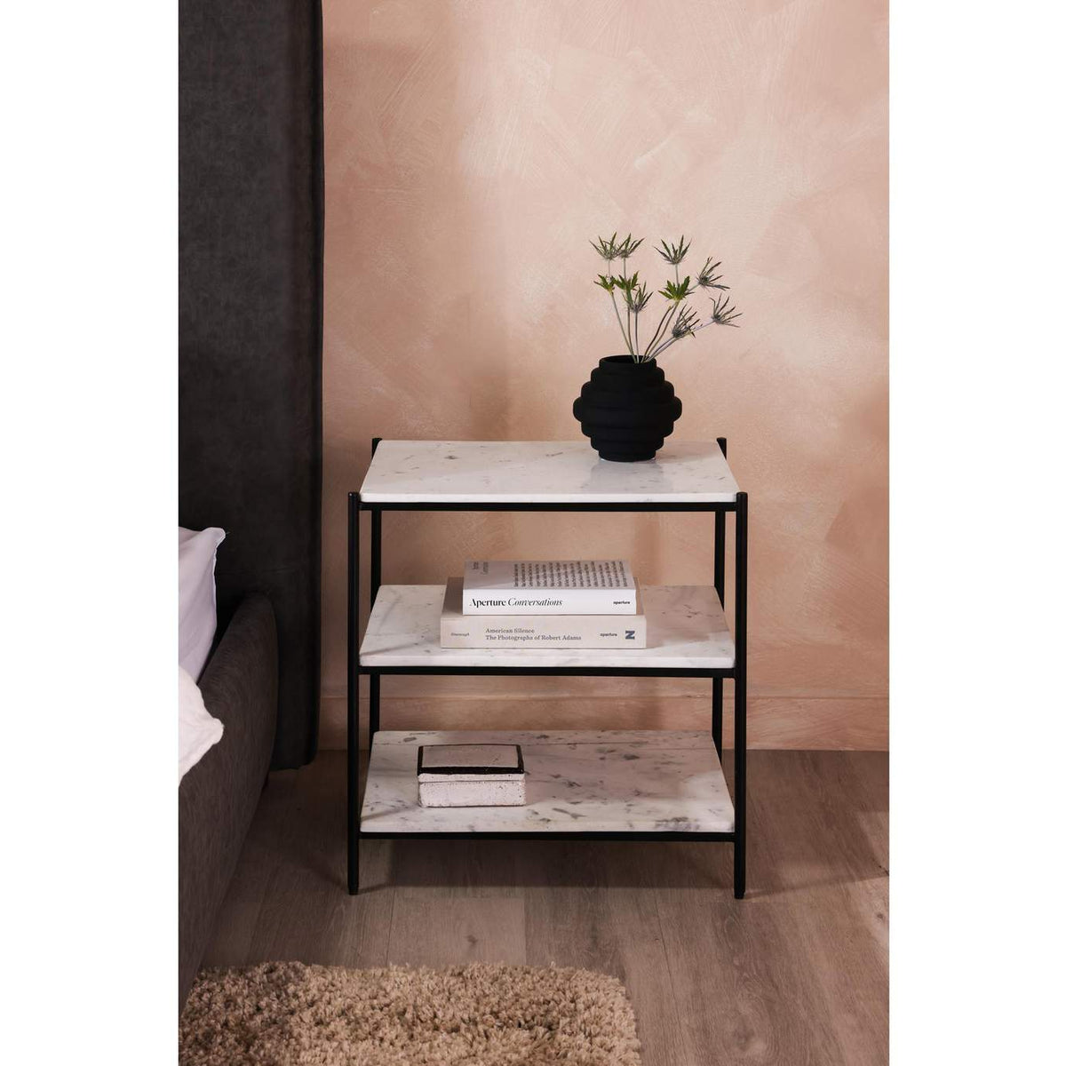 FI-1102-18 Trine Nightstand White Marble