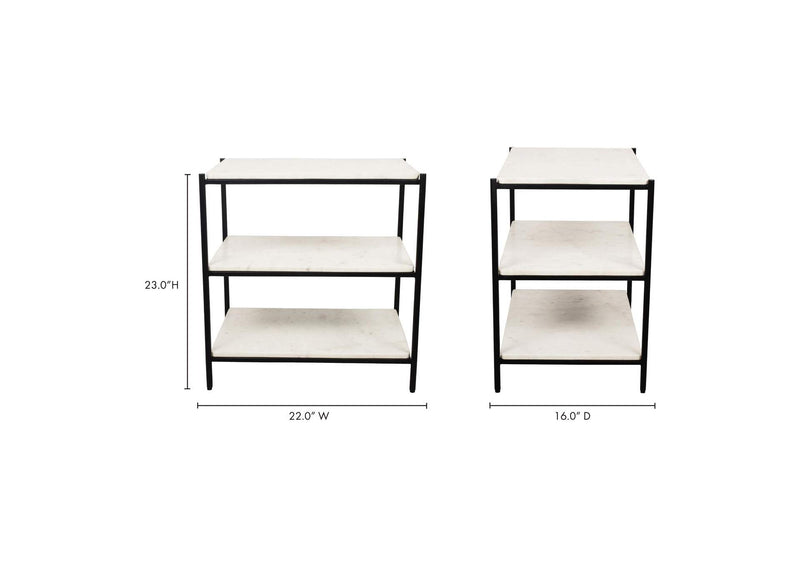 FI-1102-18 Trine Nightstand White Marble